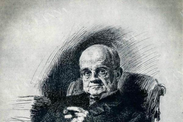 Max Švabinský (1873–1960). Podobizna Adalberta Lanny ml. objednaná Uměleckoprůmyslovým muzeem v Praze k mecenášovým 70. narozeninám v roce 1906. Sbírka UPM.