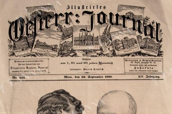 Franciska von Bene a Adalbert Lanna na novinové fotografii Illustriertes Österreichisches Journal z roku 1888. Archiv rodiny Trauttenberg.
